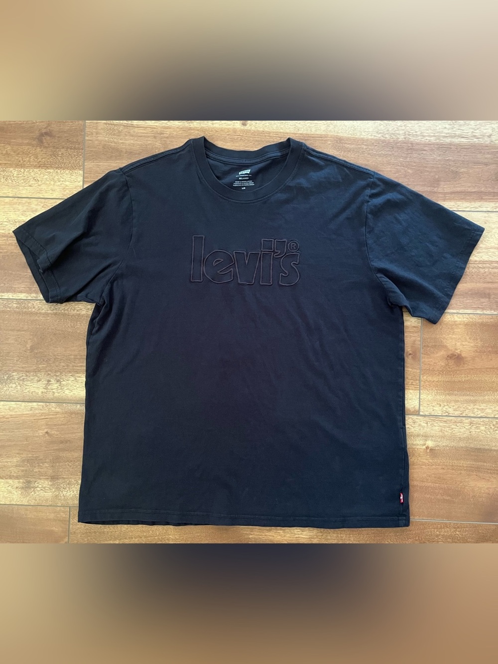 Levi's Black Brien Embossed Logo Crew Neck Tee